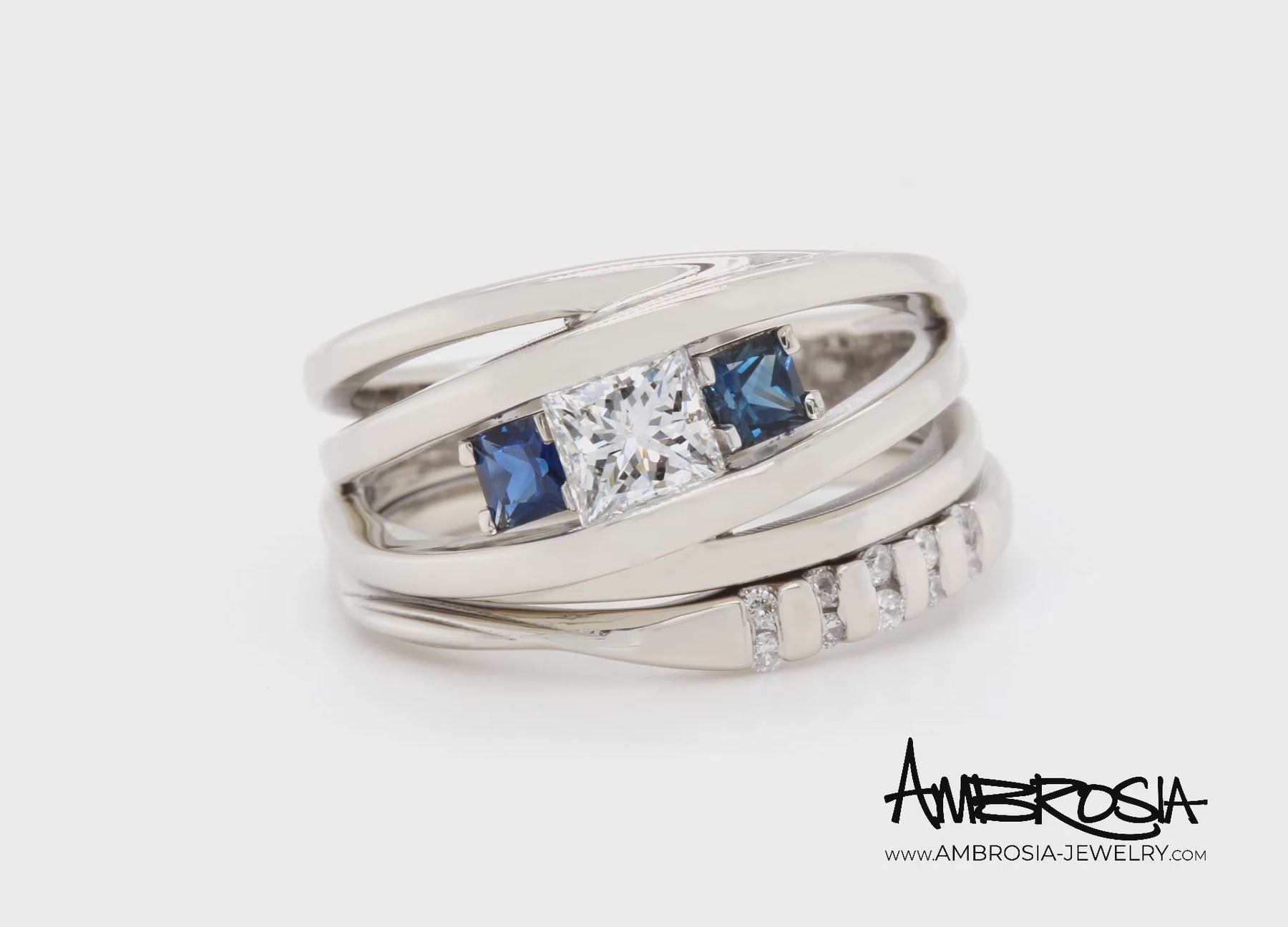 Modern Sapphire & Diamond Ring | Gerard McCabe Antiques | 300589