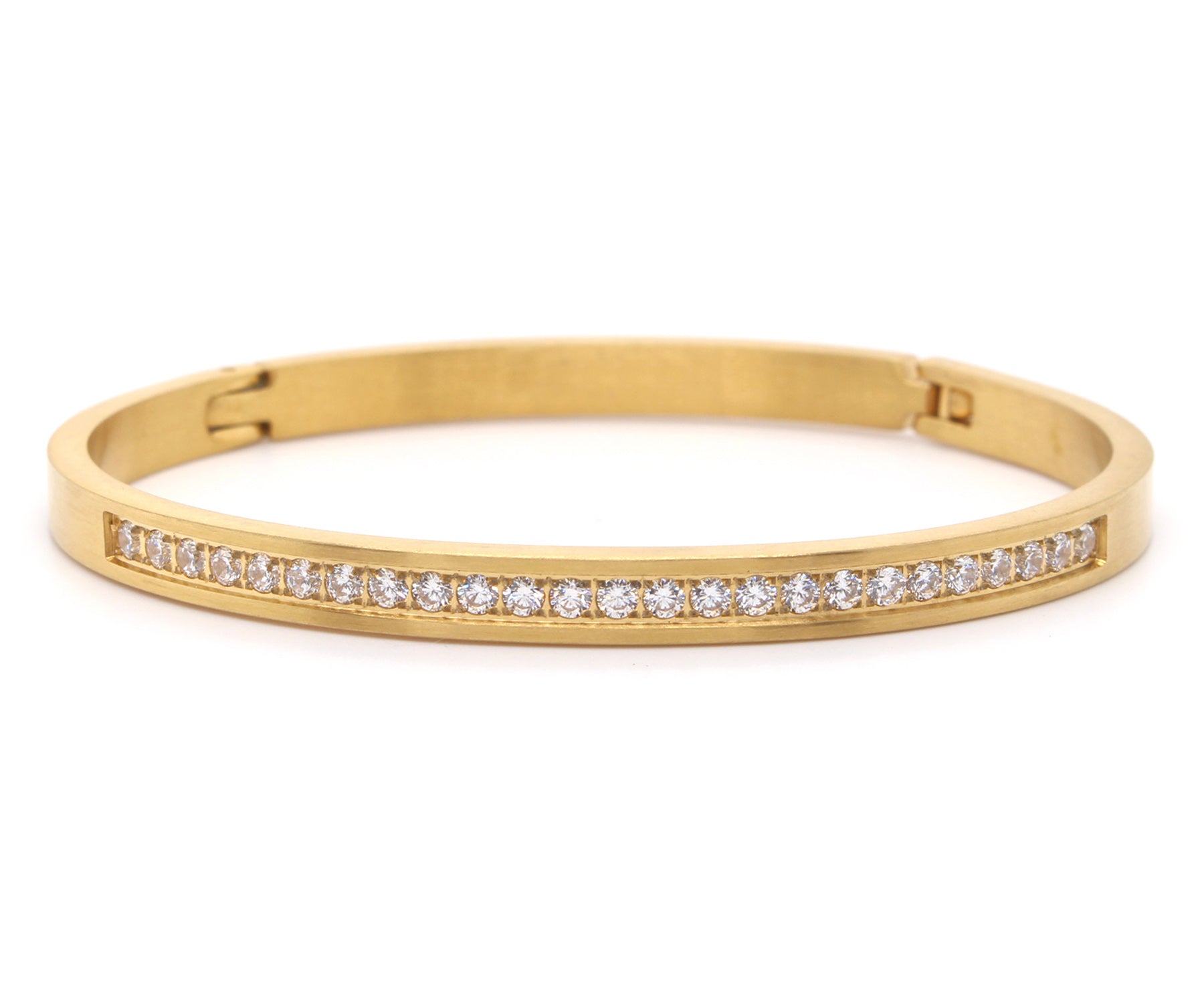 Eternity Pave Gold Bangle Bracelet – Ambrosia
