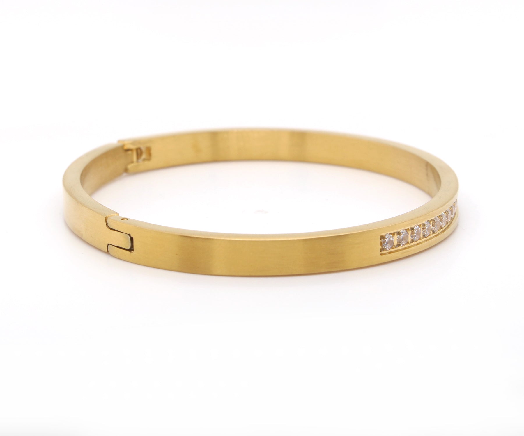 Eternity Pave Gold Bangle Bracelet – Ambrosia
